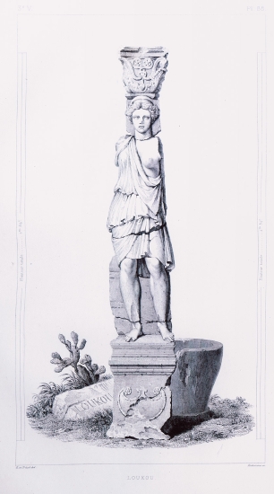 Αρχαιότητες ρωμαϊκής εποχής τις οποίες ο συγγραφέας είδε στην Ιερά Μονή Λουκούς, στην Κυνουρία.