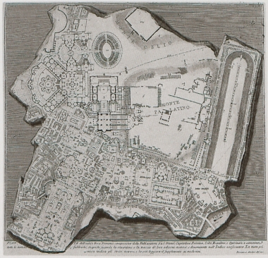 Τμήμα του χάρτη του Σεπτίμιου Σεβήρου ή Forma Urbis Romae, του μαρμάρινου χάρτη της Ρώμης: Η ρωμαϊκή αγορά και η γύρω περιοχή.