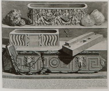 Σαρκοφάγοι από τις κατακόμβες του Αγίου Σεβαστιανού στη Ρώμη.