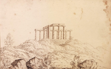 Άποψη του Ναού του Ποσειδώνα από τα βόρεια.