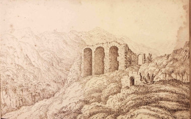 Ερείπια ρωμαϊκού αμφιθεάτρου στην Πέργαμο.