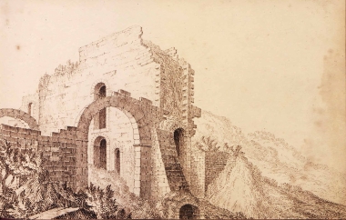 Ερείπια ρωμαϊκού αμφιθεάτρου στην Πέργαμο.