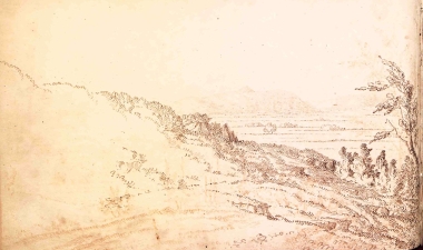 Άποψη του λεγόμενο τύμβο του Αχιλλέα στην Τρωάδα (σήμερα λόφος Μπεσίκ Tεπέ).