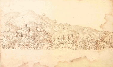 Άποψη χωριού, πιθανότατα του Μπουνάρ Mπασί, το οποίο κατά τον 19ο αιώνα ταυτίζονταν λαθεμένα με την Τροία.