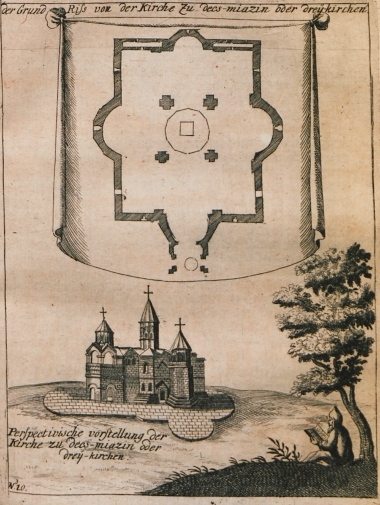 Κάτοψη του καθεδρικού ναού Ετσμιαντζίν (4ος αιώνας), στην Αρμενία.