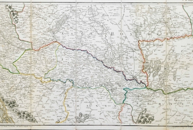 Χάρτης τμημάτων της Ουγγαρίας, της Σλοβενίας και της Κροατίας.