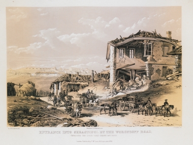 Άποψη της Σεβαστούπολης μετά την πολιορκία της από το βρετανικό στρατό στον Κριμαϊκό Πόλεμο (1855).