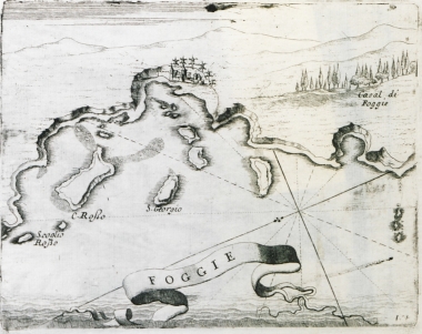 Χάρτης του κόλπου της Φώκαιας στη Μικρά Ασία.