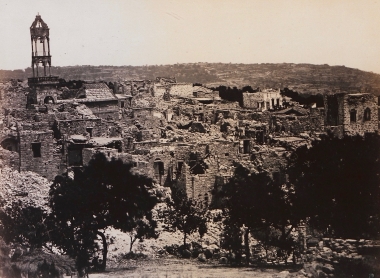 Η Καλλιμασιά Χίου από τα ανατολικά. Φωτογραφία μετά τον φονικό σεισμό στα 1881.