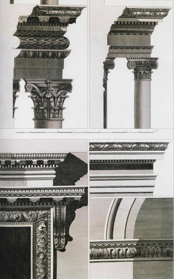 Αρχιτεκτονικές λεπτομέρειες από το μαυσωλείο του Διοκλητιανού, σήμερα τμήμα του καθεδρικού ναού του Σπλιτ.