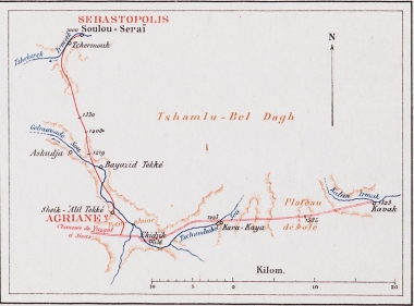 Χάρτης της περιοχής από το Σουλού σεράι έως το Καβάκ, Μικρά Ασία.