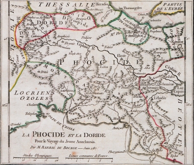 Χάρτης της αρχαίας Φωκίδας και Δωρίδας.
