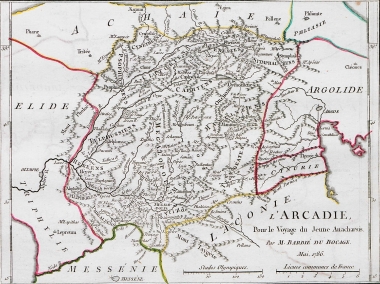 Χάρτης της αρχαίας Αρκαδίας.