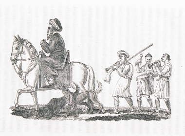 Ο αγάς του Λεονταρίου Αρκαδίας καθώς εξέρχεται από την οικία του.