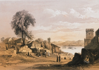 Άποψη της Σινώπης στη Μικρά Ασία. Στα δεξιά τμήμα του κάστρου της πόλης.