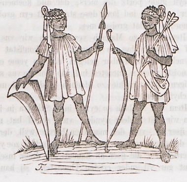 Αμαζόνες, τις οποιες ο συγγραφέας αναφέρει ότι συνάντησε στη νήσο Σοκότρα στην Αραβική θάλασσα.