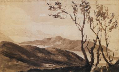 Τοπίο στην Κεφαλονιά, μεταξύ Σάμης και Αργοστολίου. Στο κέντρο η Ιθάκη, και στο βάθος τα βουνά της βορείου Ηπείρου. 15 Αυγούστου 1810.