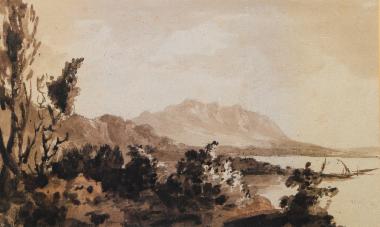 Τοπίο στις Θερμοπύλες. Στο βάθος το όρος Οίτη. Σεπτέμβριος 1810.
