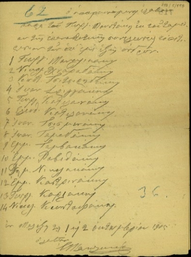 Απόδειξη του Ι. Μανωλικάκη προς τον Μουντάκη για την παραλαβή του σιτηρεσίου των αναγραφόμενων ανδρών από το ταμείο της Επαναστατικής Συνέλευσης Θερίσου.