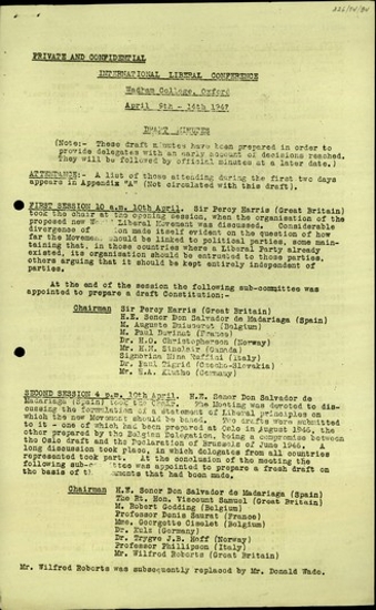 Πρακτικα του Διεθνούς Συνεδρίου Φιλελευθέρων.