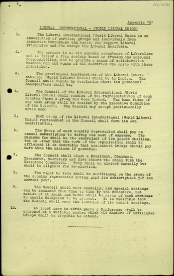 Παράρτημα των πρακτικών του Διεθνούς Συνεδρίου Φιλελευθέρων.