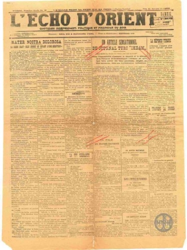 Un article sensationnel du journal Turk 