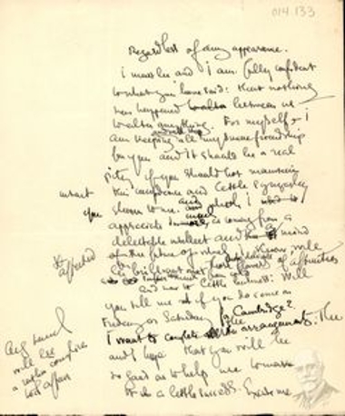 Επιστολή (σχέδιο) του  Δ. Κακλαμάνου κοινωνικής φύσης.