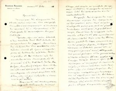 Επιστολή του Γεωργίου Ρούσσου, δικηγόρου προς άγνωστο αποδέκτη, σχετικά με την κατάσταση της ελληνική παροικίας στην Αλεξάνδρεια.