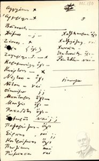 Page of an unsigned notebook, possibly belonging to a government or political official with a list of names, some of them prominent figures of the Liberal party.
