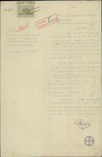 Petition from E. D. Smyrlis to E. Venizelos, requesting he be assigned to the Navy.