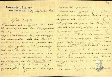 Letter from Eleftherios Venizelos to Clearchos Markantonakis, concerning his marriage to Elena.