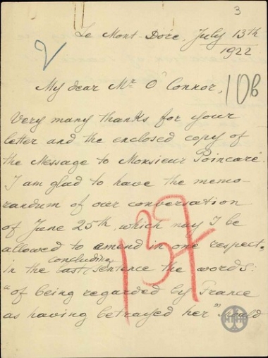 Letter from E. Venizelos to O