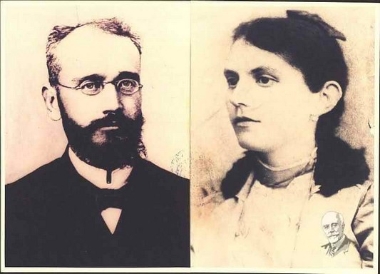 Eleftherios Venizelos with his first wife Maria Katelouzou.