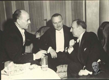 Sophocles Venizelos with the Minister of Foreign Affairs, Fouat Kioproulou, and the Yugoslavian Ambassador to Turkey, at the Greek Government