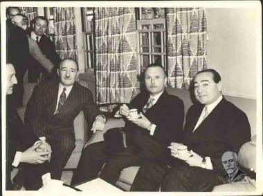 Sophocles Venizelos with the Turkish Prime Minister during his visit to Ankara.