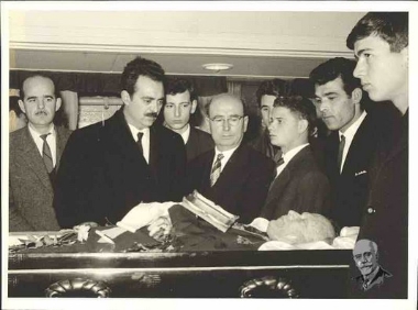 From the funeral of Sophocles Venizelos, his friends Pavlos Vardinogiannis and Eftychis Nikolioudakis