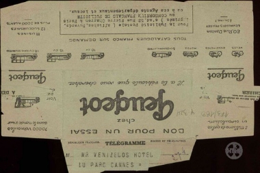 Telegram from G. Roussos to E. Venizelos, concerning the results of the referendum.