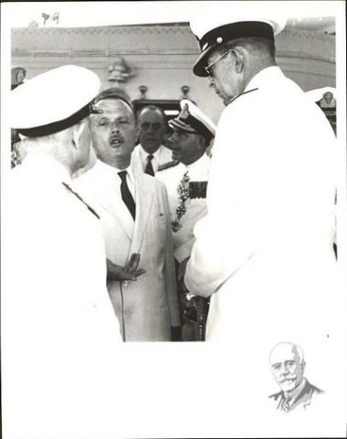 Sophocles  Venizelos and King Pavlos in Elefsina, during the celebrations for the completion of the 