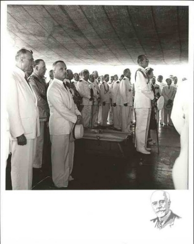 Sophocles Venizelos and the Royal couple in Elefsina during the celebrations for the completion of the 