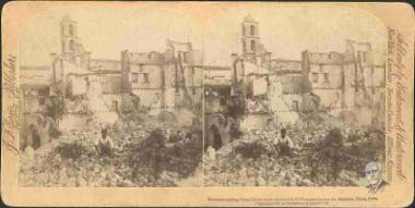 Τα ερείπια ελληνικής εκκλησίας στην οποία είχαν καταφύγει 2.000 Χριστιανοί κατά τη διάρκεια της Σφαγής [του 1897] στα Χανιά