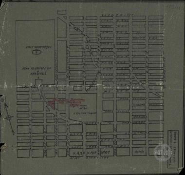 Τοπογραφικό Διάγραμμα οικοπέδου επί της οδού Αναπαύσεως, δίπλα στα Πυριτιδοποιεία Δραπετσώνος (Ταμπούρια- Πειραιώς).