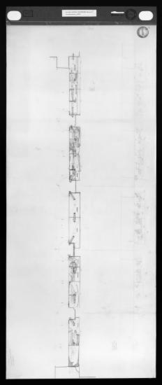 Αποτύπωση της άνω έδρας των λιθοπλίνθων της πρώτης σειράς και σχέδιο δομικής αποκατάστασης των λιθοπλίνθων της δεύτερης σειράς του δυτικού τοίχου