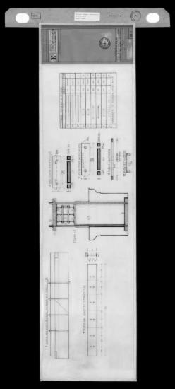 Κατασκευαστικό σχέδιο ανάρτησης των μαρμάρινων δοκών της οροφής με τα ένθετα στοιχεία τιτανίου
